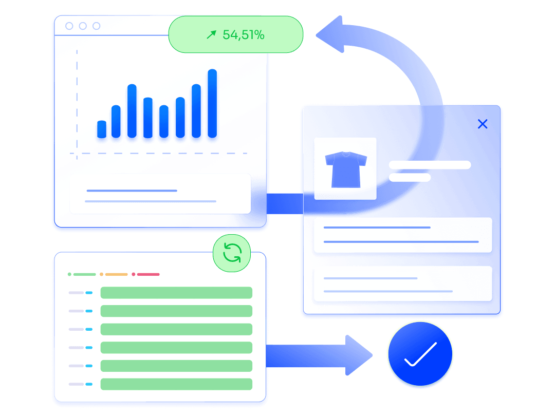 Gráfico de conversão e performance